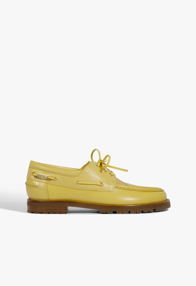 Mocassim Mocaschutz Couro Amarelo