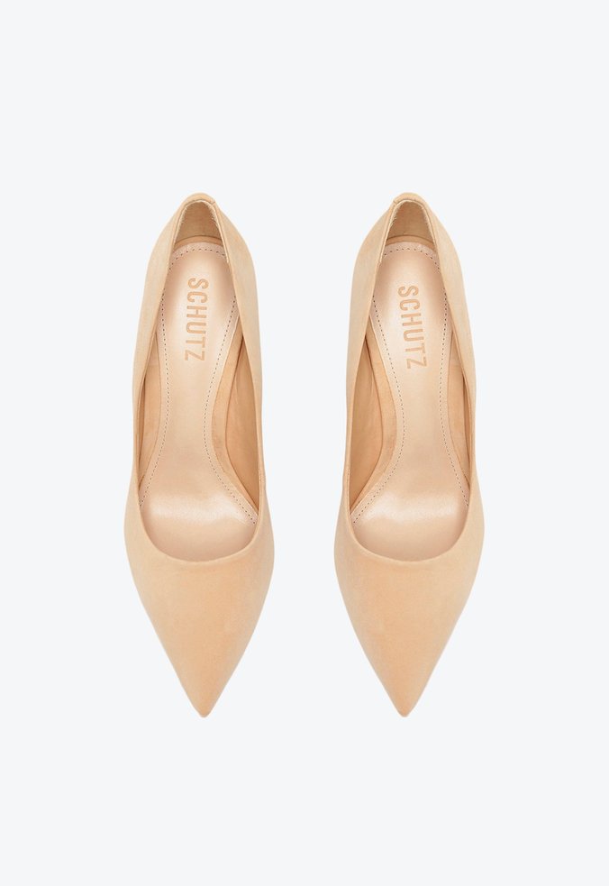 Sapato Scarpin Salto Alto Nobuck Bege Sapato Scarpin Salto Alto Nobuck Bege