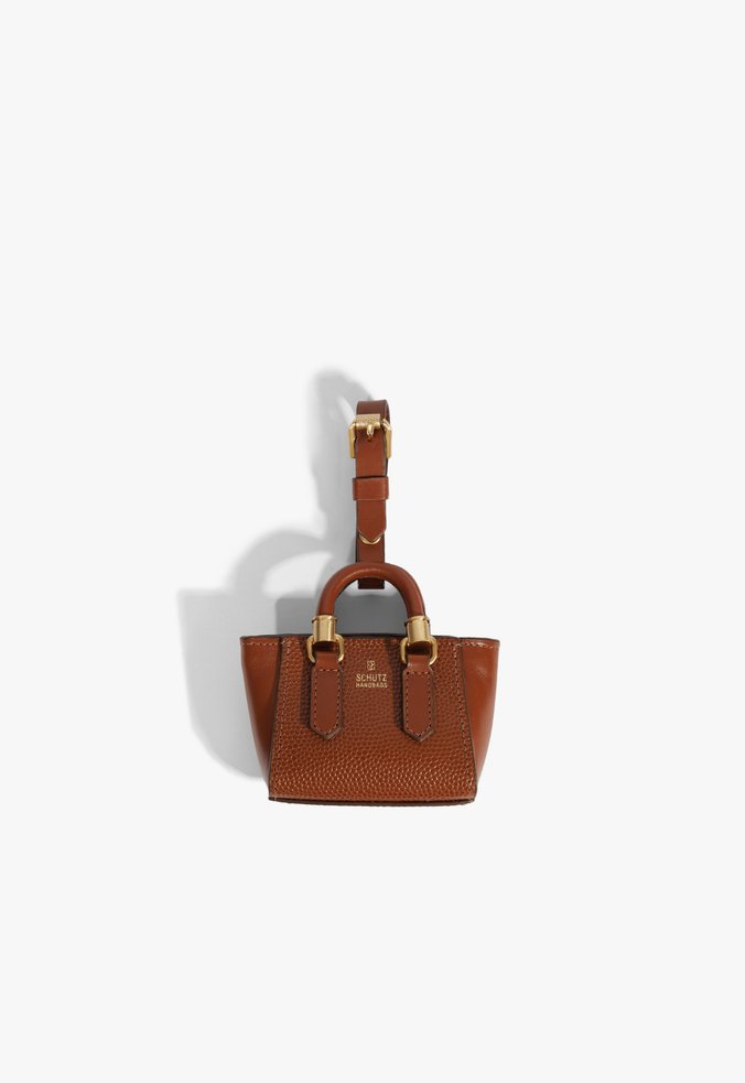Bag charm couro Marrom