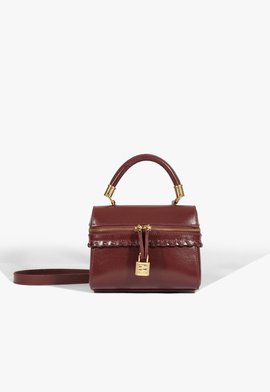 Bolsa Tiracolo Lorena Top Handle Couro Vinho