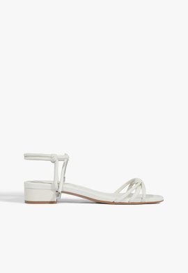 Sandália Kate Low Salto Bloco Amarração Off White