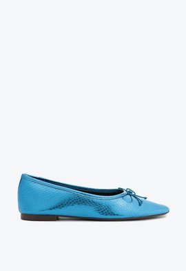 Sapatilha Ballerina Couro Azul
