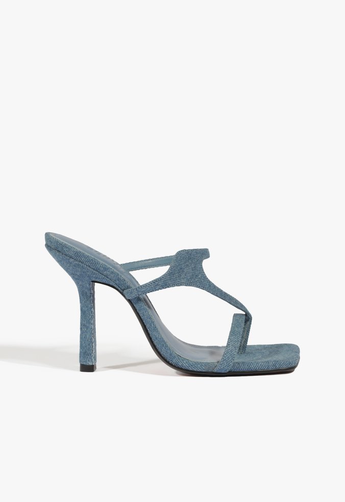 Sandália Mule Natalia Denim Jeans Azul