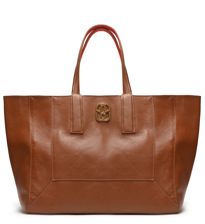 Bolsa Shopping Double Face Marrom/Vermelha