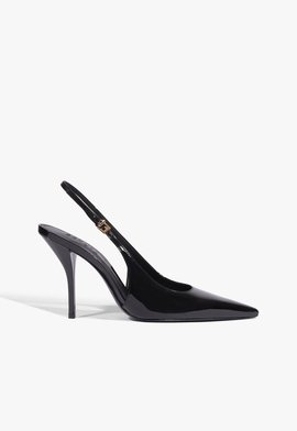 Scarpin Slingback Mid Couro Preto