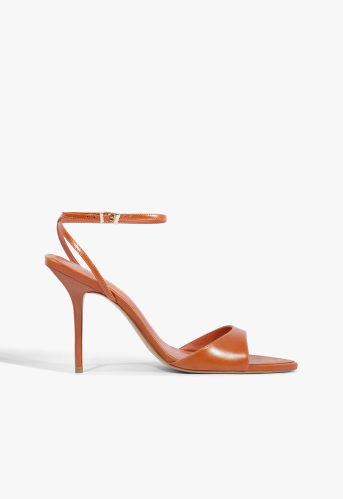 Sandália Salto Elodie Buckle Verniz Vermelho