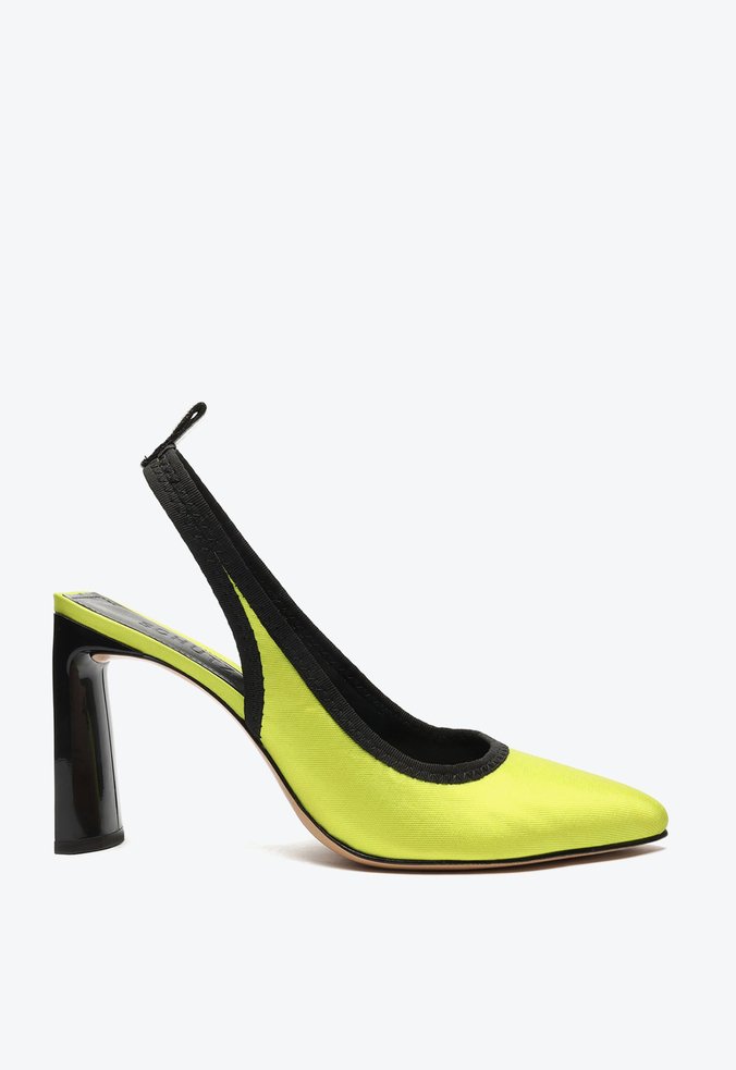 Sapato Scarpin Salto Barra Amarelo