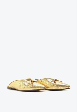 Sapato Mule Metalizada Dourada