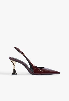 Scarpin Slingback Elisha Pump Couro Vinho