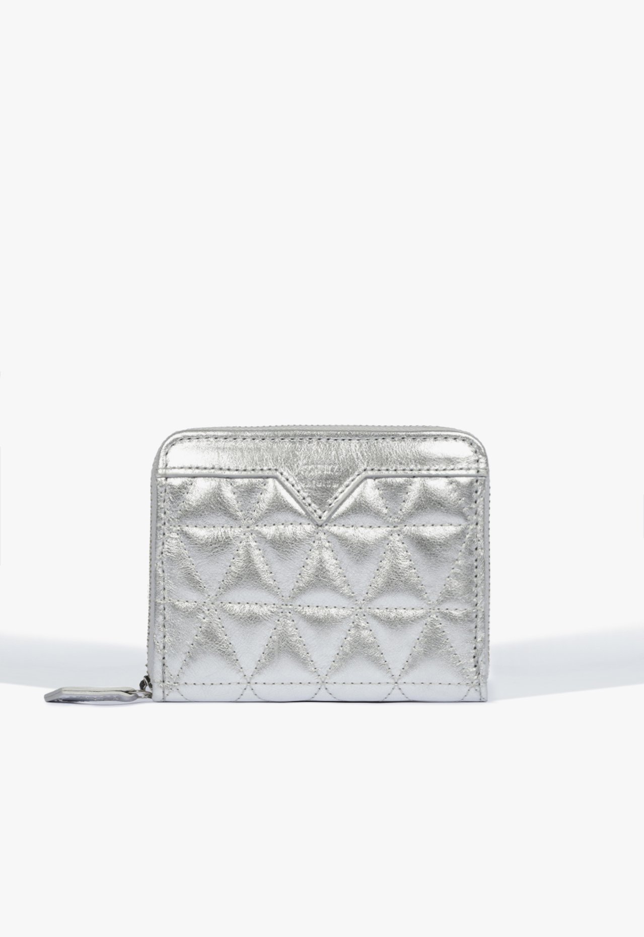 Carteira Pequena Couro Matelassê Prata | Schutz