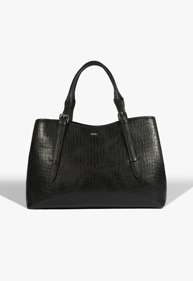 Bolsa Tote Grande Maeve Croco Preta