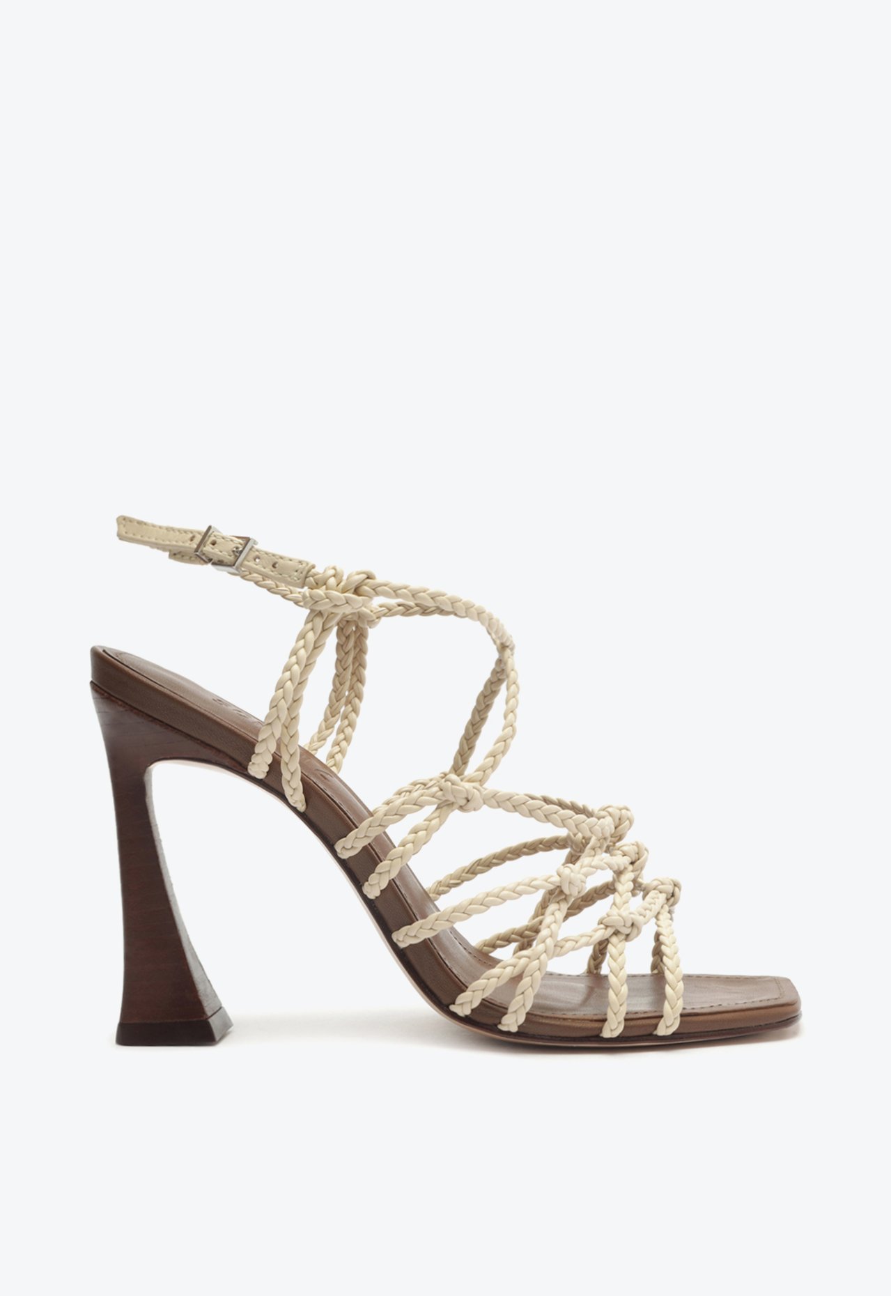 Sandália Salto Pino Alto Bege e Marrom | Schutz