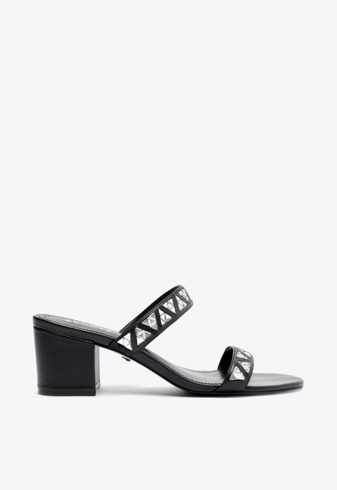 Mule Triangle Couro Preto