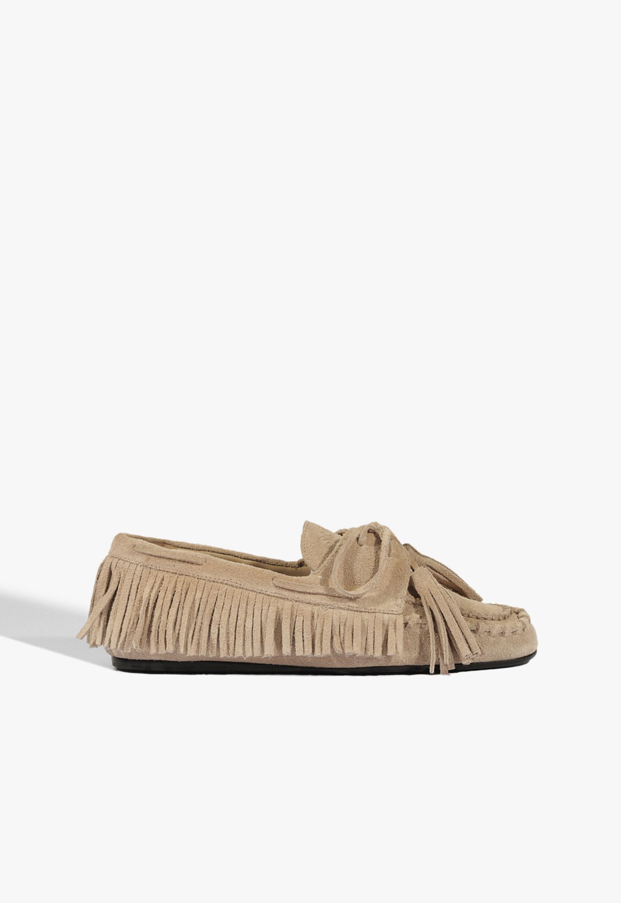 Mocassim Camurça Franjas Bege | Schutz