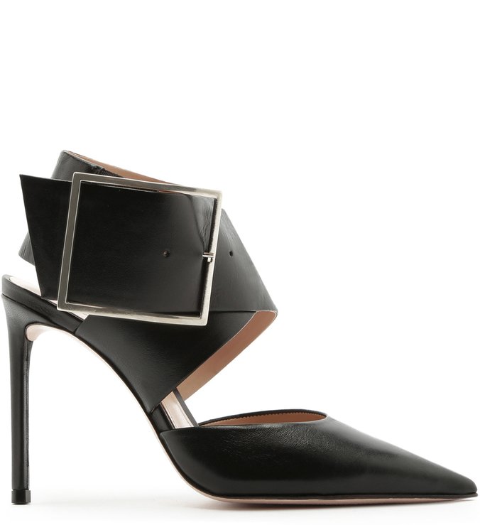 Scarpin Maxi Buckle Cross Black