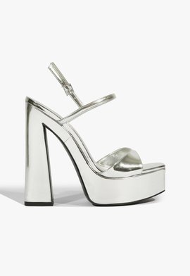 Sandália New Wedge Couro Prata