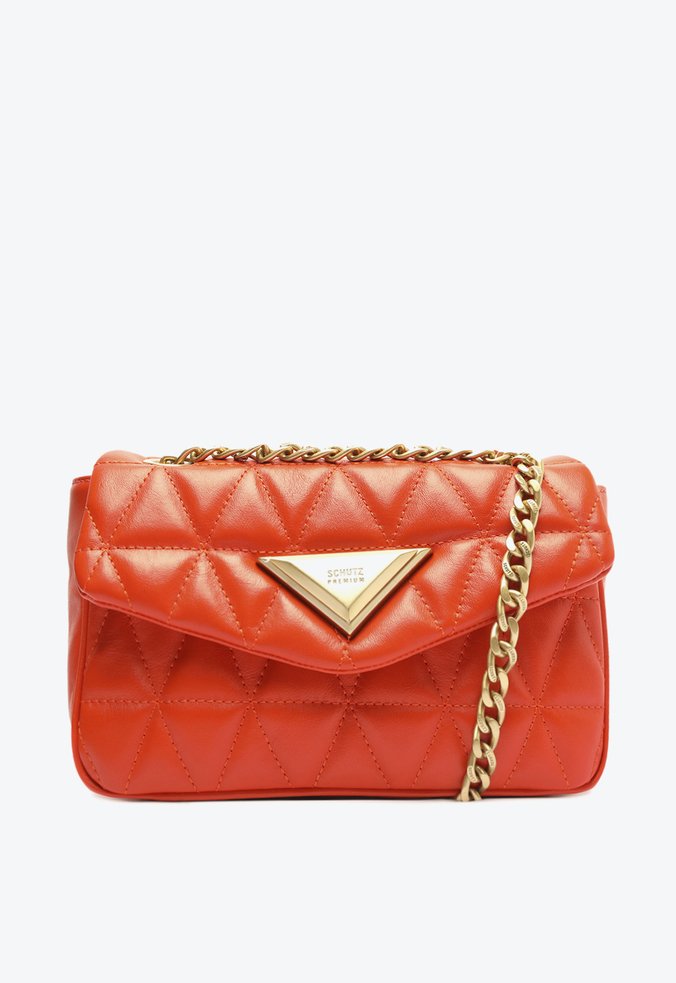 Bolsa Tiracolo Pequena 944 Couro Laranja