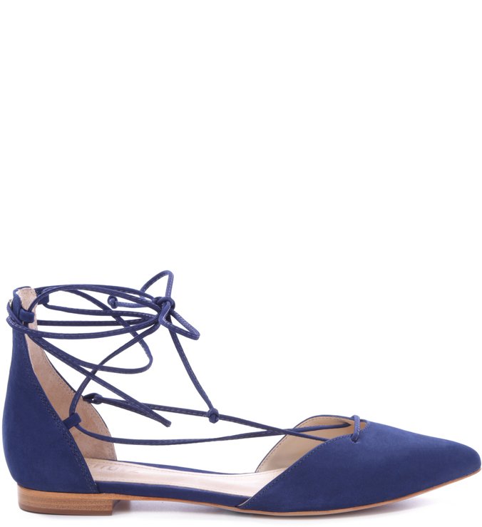 Sapatilha Bico Fino Lace Up Dress Blue Sapatilha Bico Fino Lace Up Dress Blue
