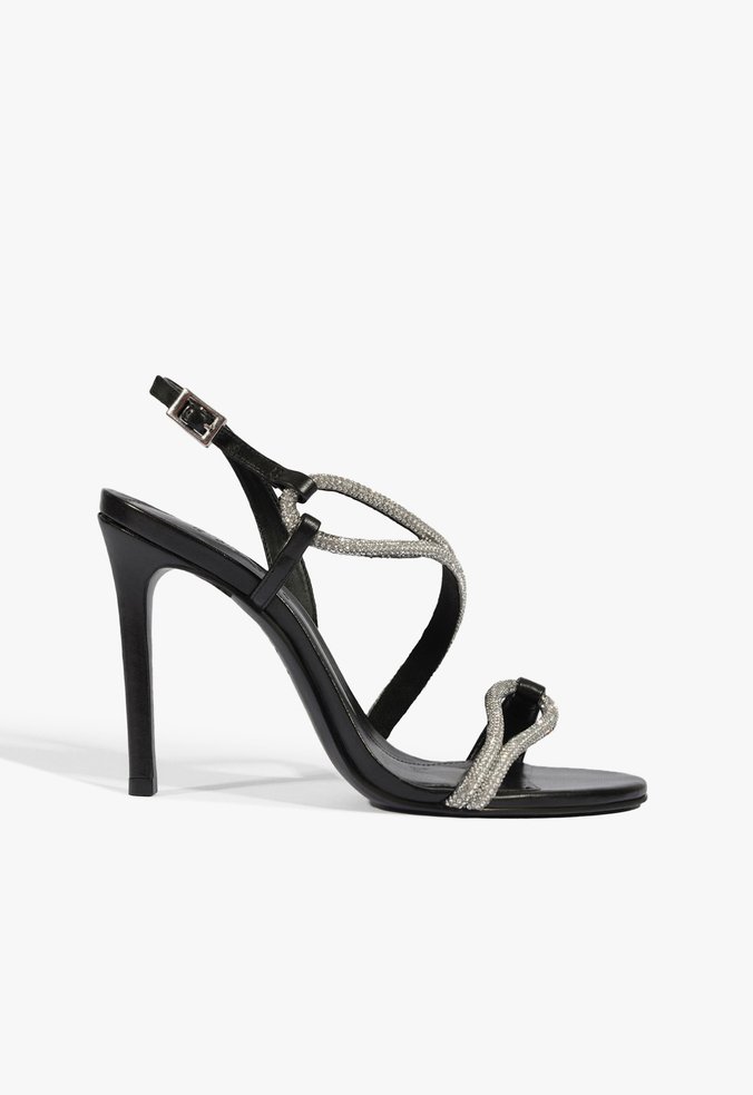 Sandália Glam Salto Fino Preta