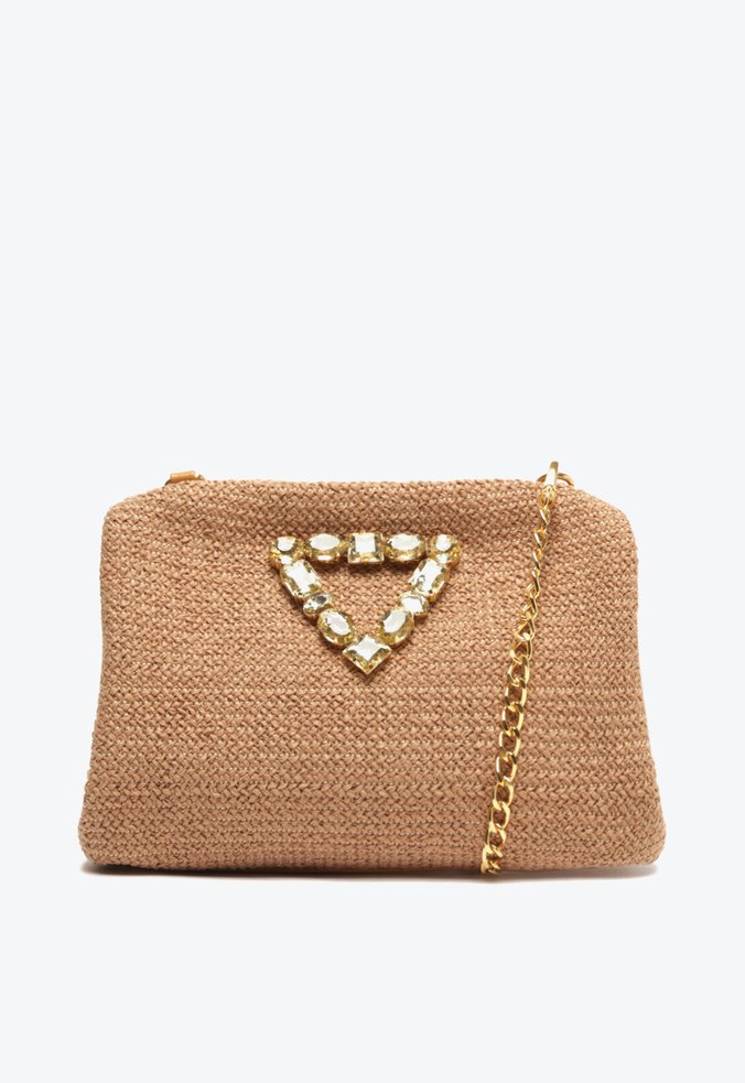 Bolsa Clutch Jess Natural Marrom