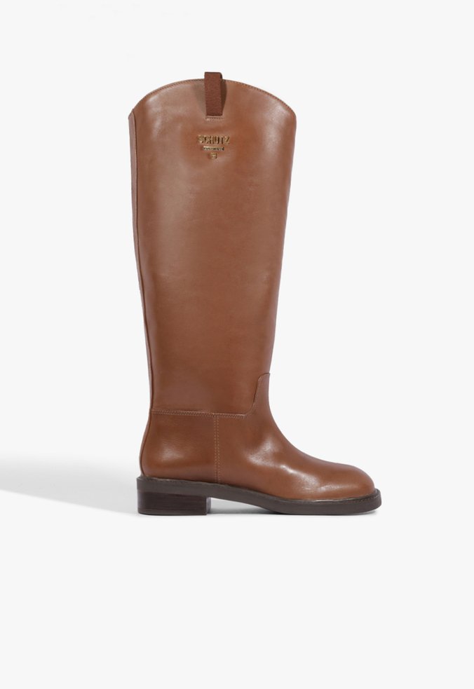Bota Lisa Cano Longo Marrom