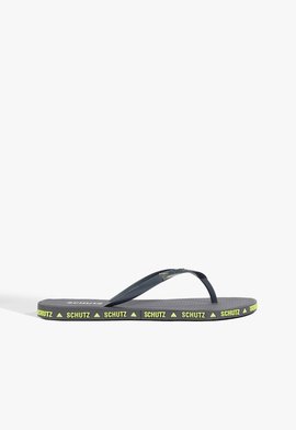 Sandália Rasteira Logo Schutz Azul