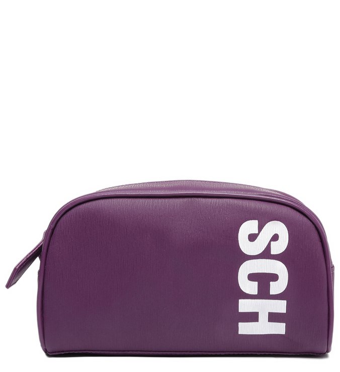 Bolsa Necessaire Couro Roxa