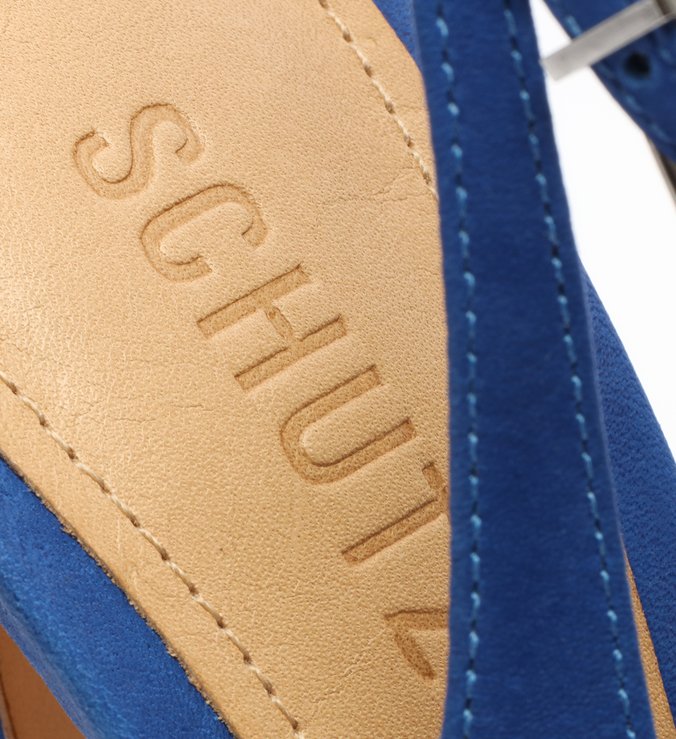 Sapato Scarpin Nobuck Azul
