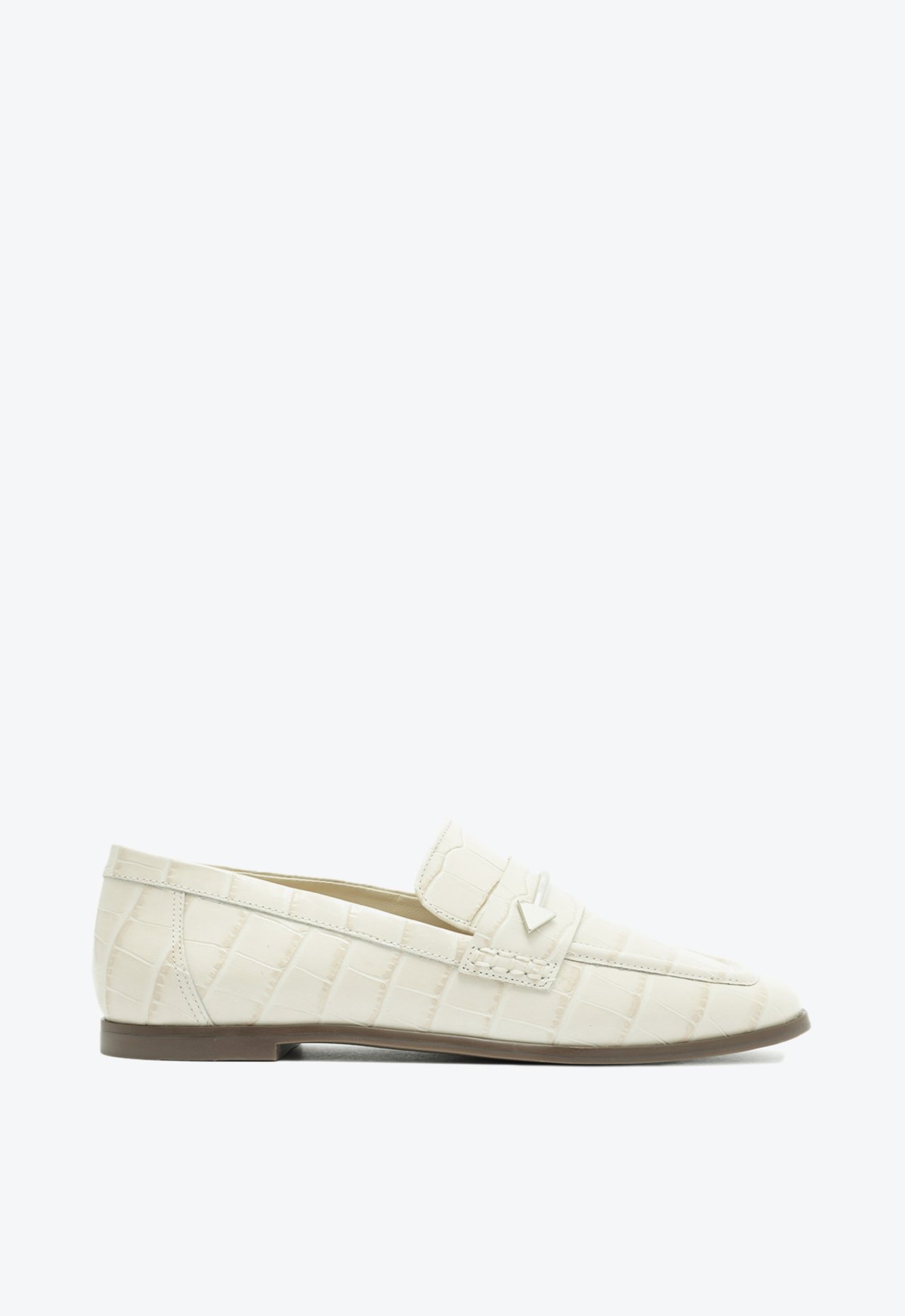 Mocassim Desmond Couro Croco Branco | Schutz
